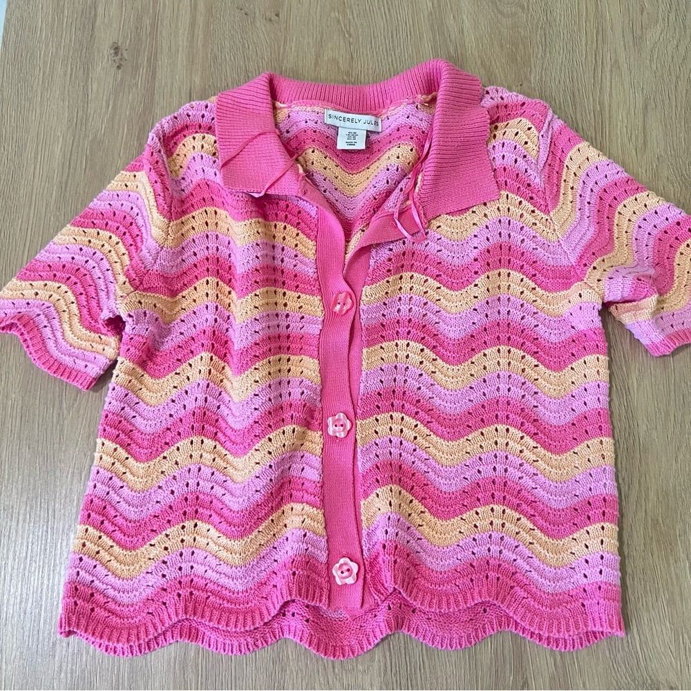 Pink and Yellow  Knit Shirt